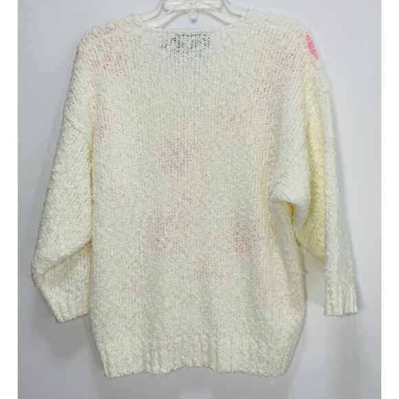 VTG POPCORN BALLS ROCHELLE CALIFORNIA LIGHT SWEATER WOMEN Polka Dot Sz M Retro - Picture 2 of 4